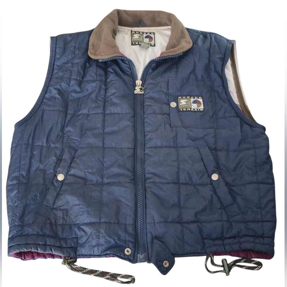 Vintage Starter Rugged Terrain Men's Large Vest Navy Blue Outdoor
